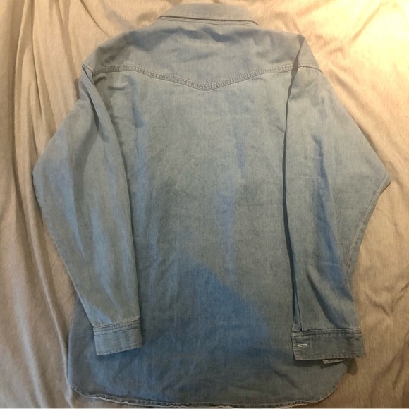 1990s ink  Y2k denim button down heavy rivet shirt sz small - Picture 5 of 6